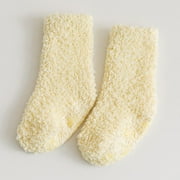 YOTMKGDO Fuzzy Socks for Women, Fluffy Socks Baby Socks in Autumn and Winter Fashionable and Simple Solid Color Coral Velvet Floor Socks Non Slip Toddler Socks Comfortable (Medium)